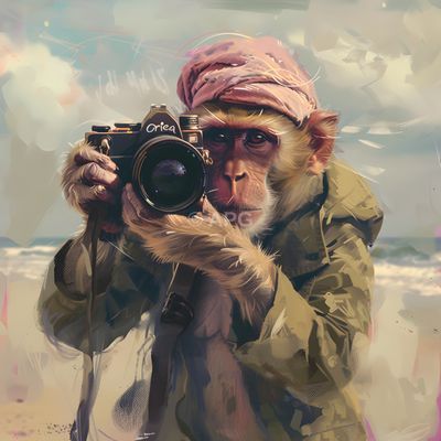 Der Affen-Fotograf am Strand